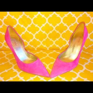 Guess by Marciano Hot Pink Suede Pumps